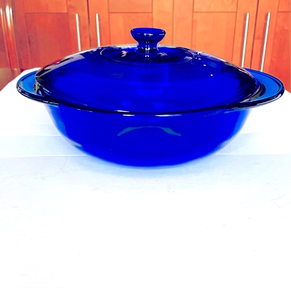Vintage Cobalt Anchor Hocking Cobalt Blue Casserole Dish Anchor - Main Image